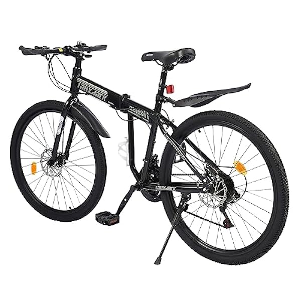 RibasuBB Bicicleta de montaña de 26 pulgadas, bicicleta de montaña plegable de 26 pulgadas con juego de guardabarros de 21 marchas, capacidad de peso de 120 kg, frenos de disco mecánicos delanteros y
